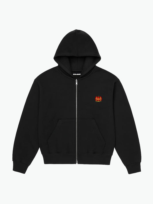 Organic Cotton Cropped Zipup In Black