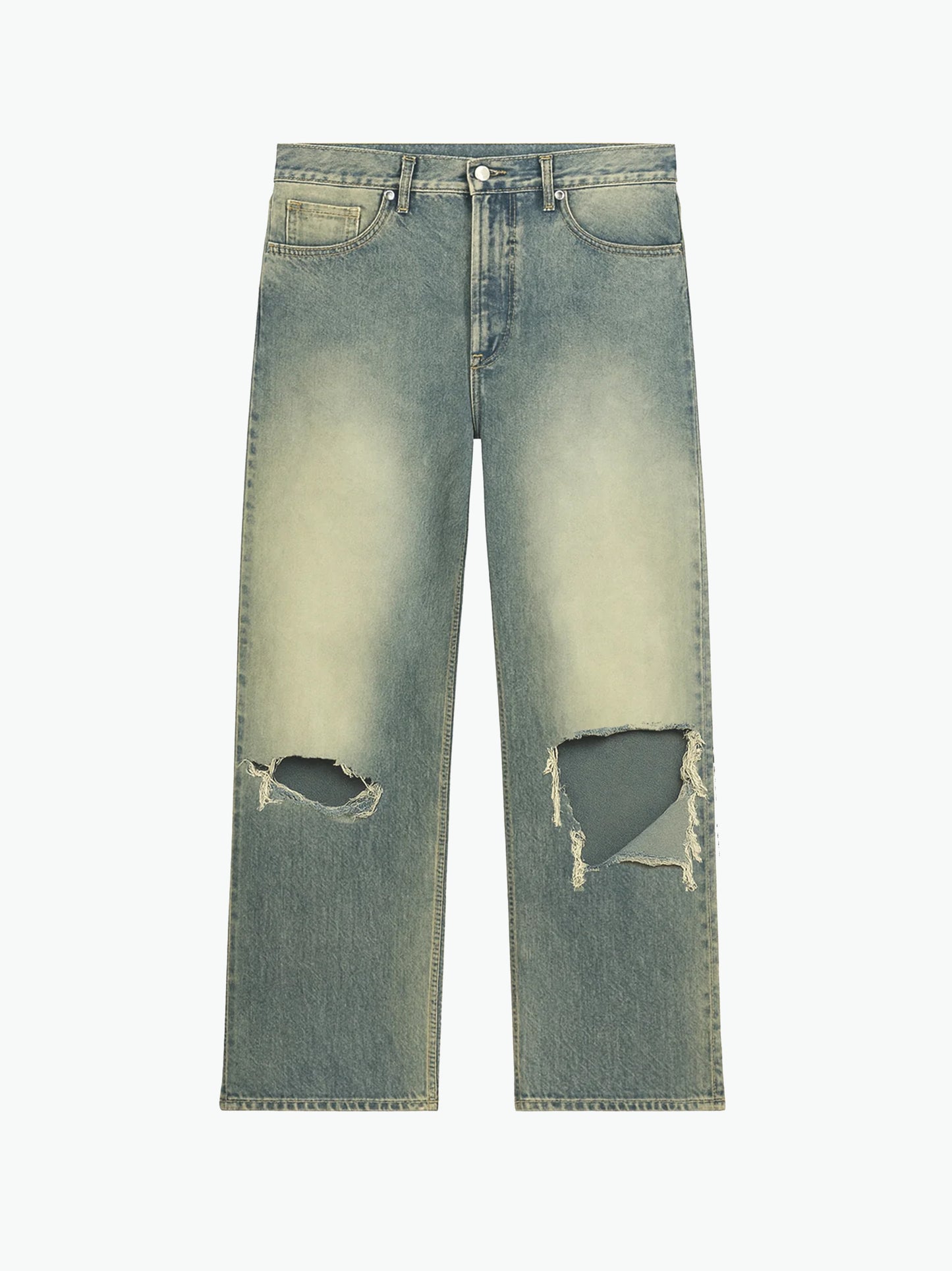 Burnt Blue Washed Denim Jeans