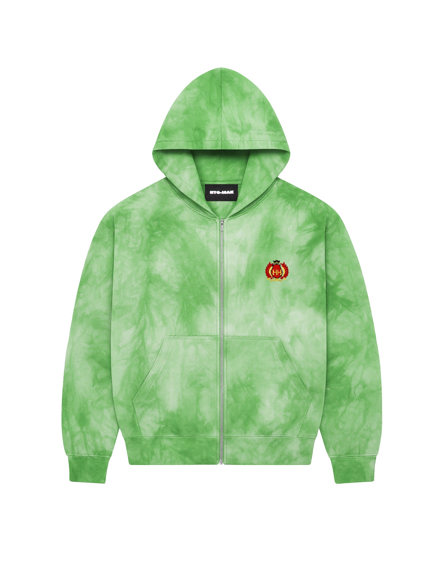 DYED ORGANIC COTTON ZIP-UP HOODIE
