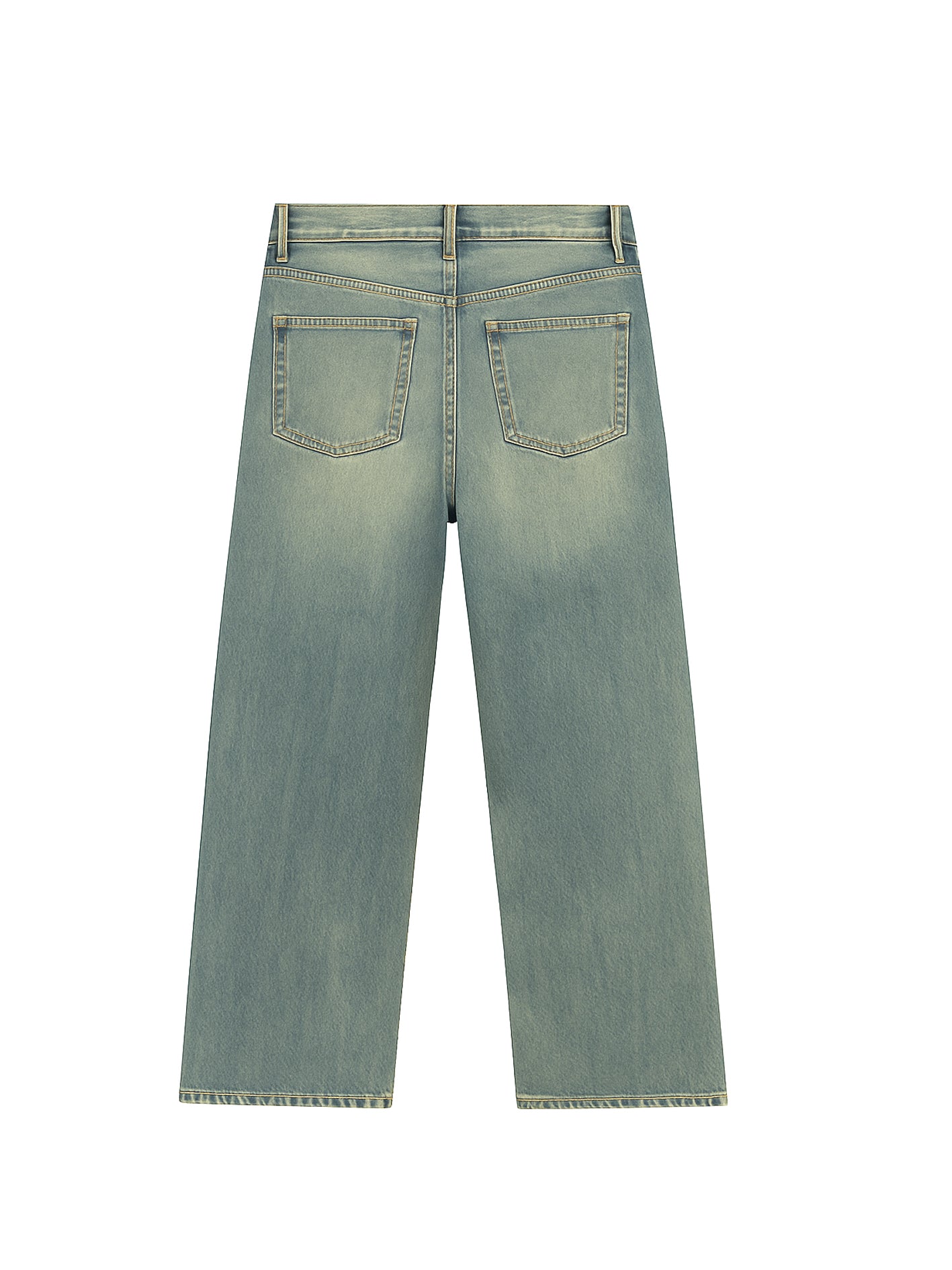 BLUE BURNT WASHED DENIM JEANS