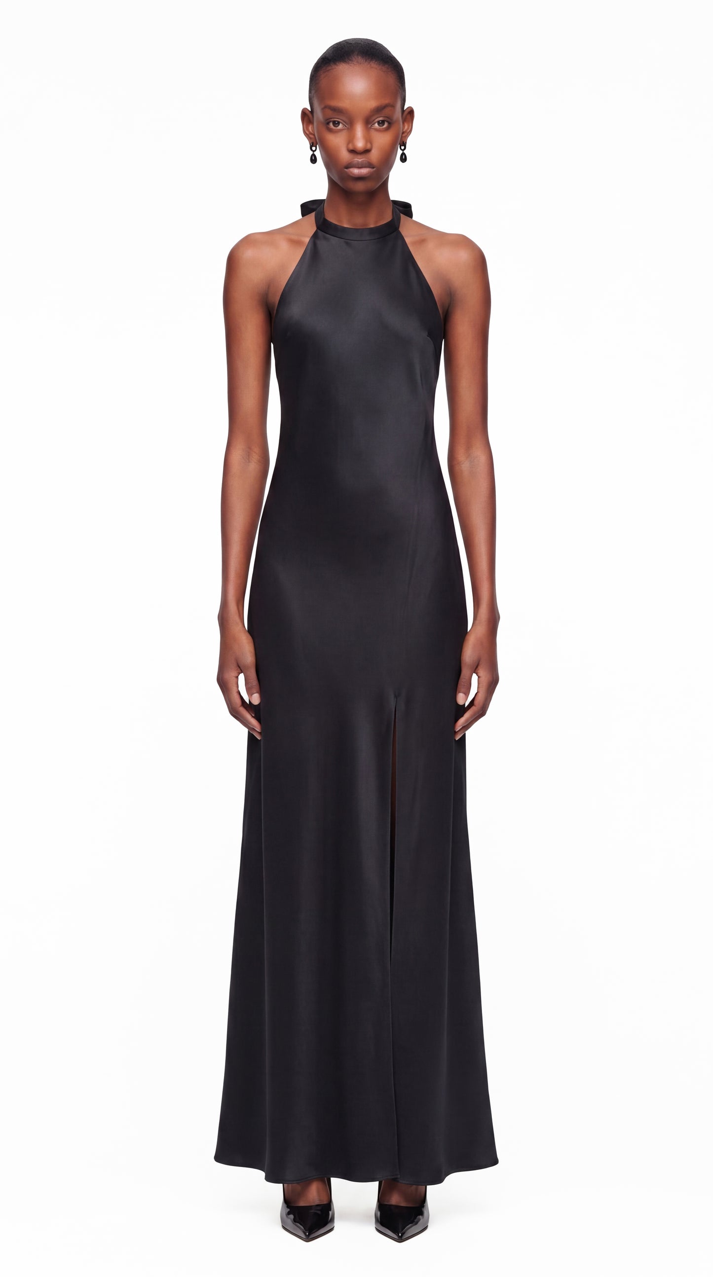 Haltrenck Open Back Silk Satin Evening Dress
