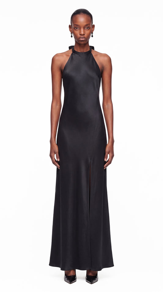 Haltrenck Open Back Silk Satin Evening Dress