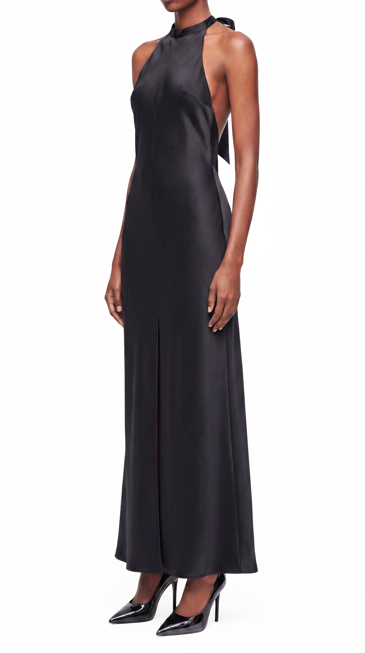 Haltrenck Open Back Silk Satin Evening Dress