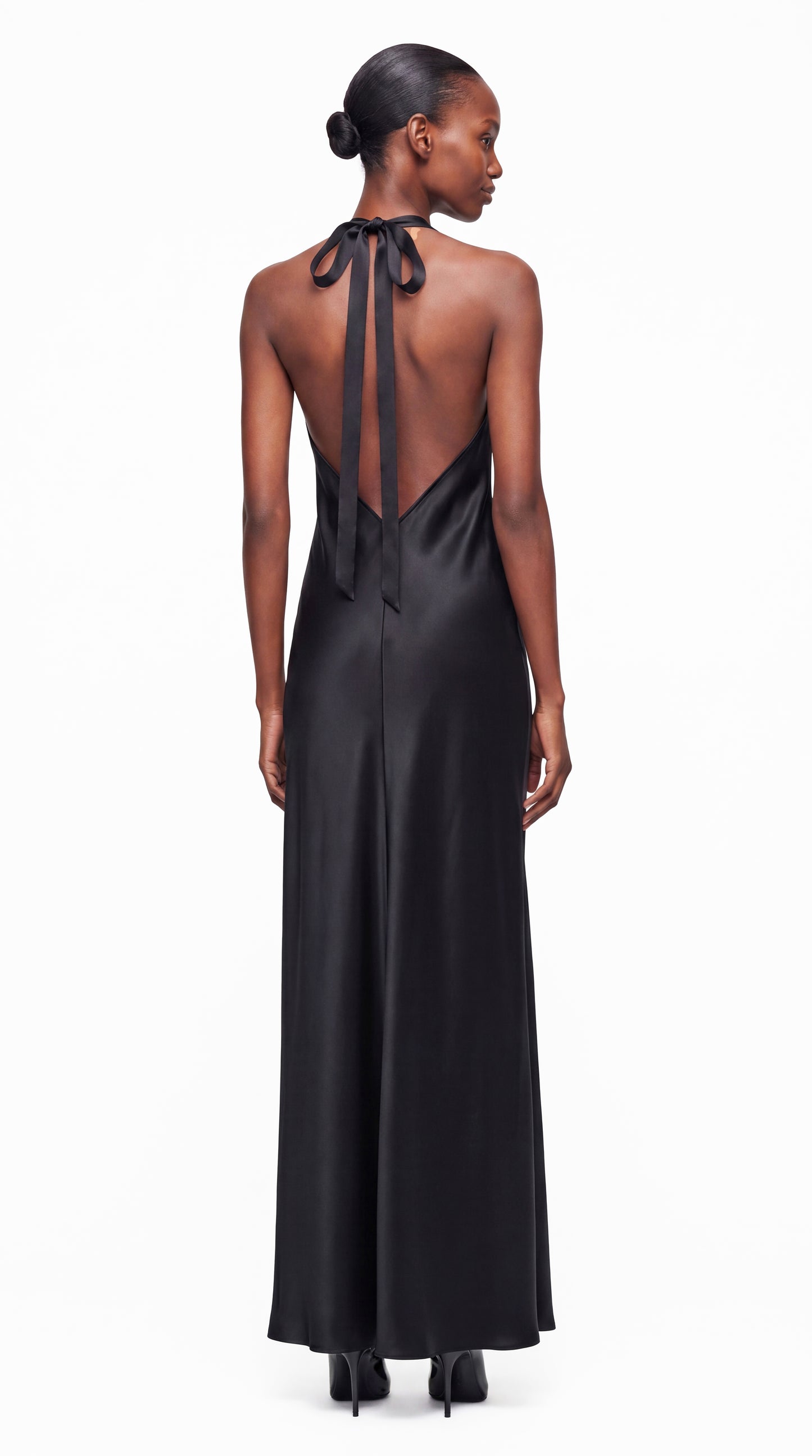 Haltrenck Open Back Silk Satin Evening Dress