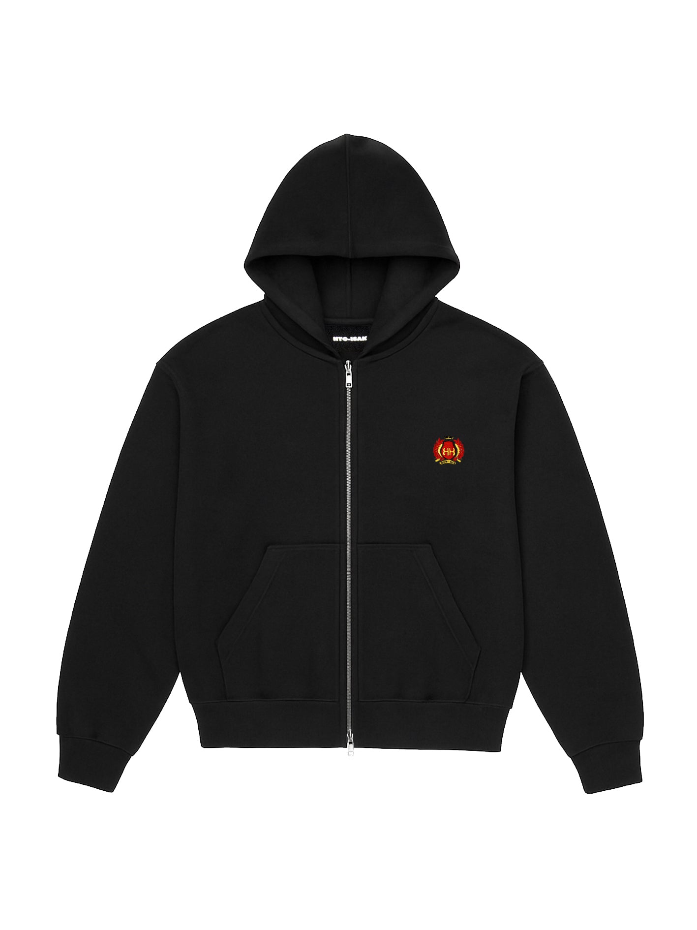 ORGANIC COTTON ZIP-UP HOODIE IN BLACK