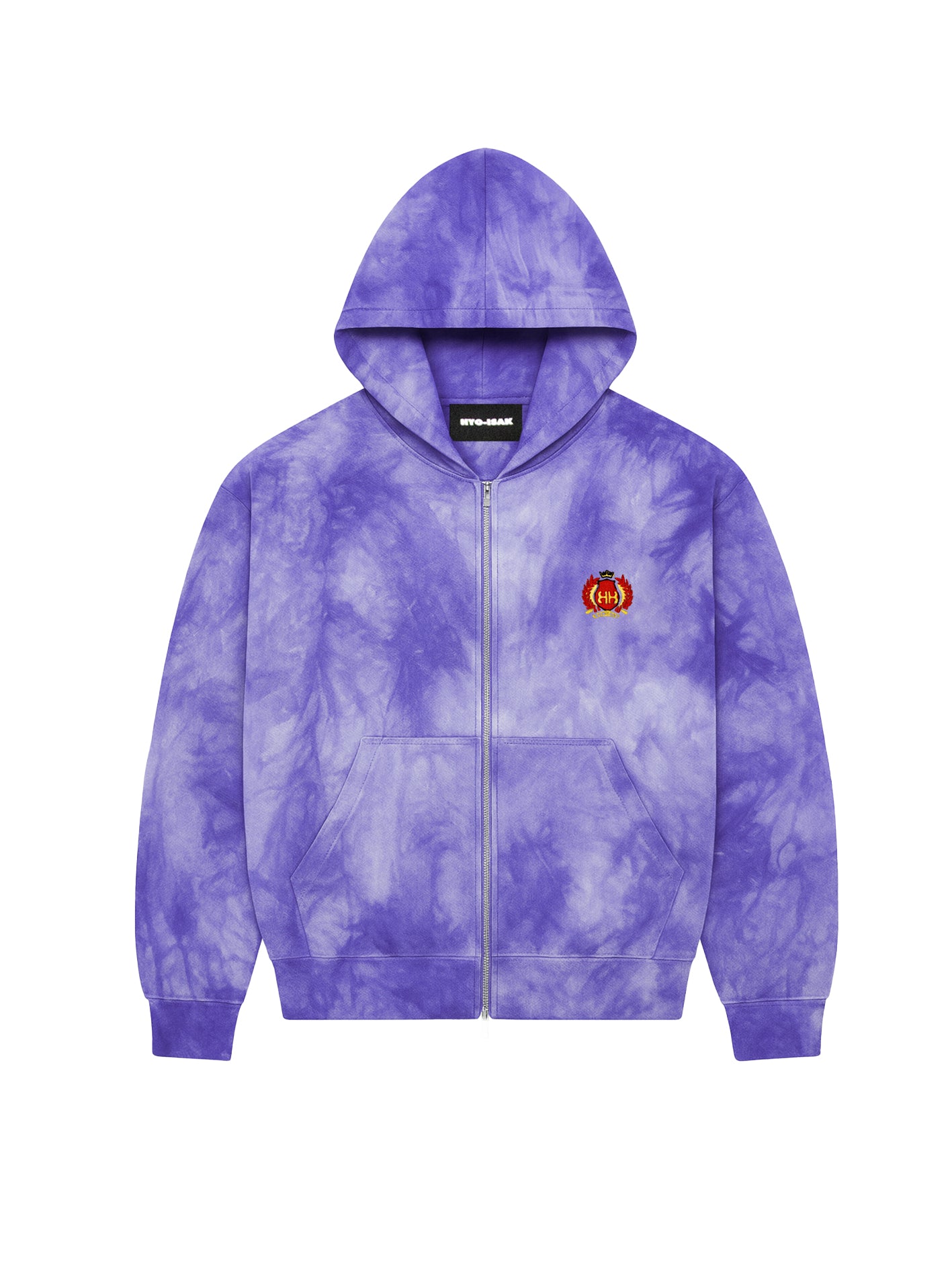 DYED ORGANIC COTTON ZIP-UP HOODIE